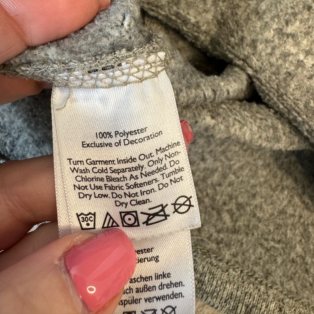 Eddie Bauer grey quarter zip sweater, stitched branding, like new - Picture 6 of 9